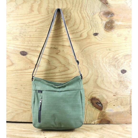 LL Bean Crossbody Womens Green Wayside II Shoulder Zip Around Bag - Picture 1 of 9